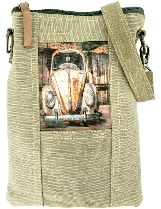 Upcycling petit sac bandoulière en toile de tente militaire