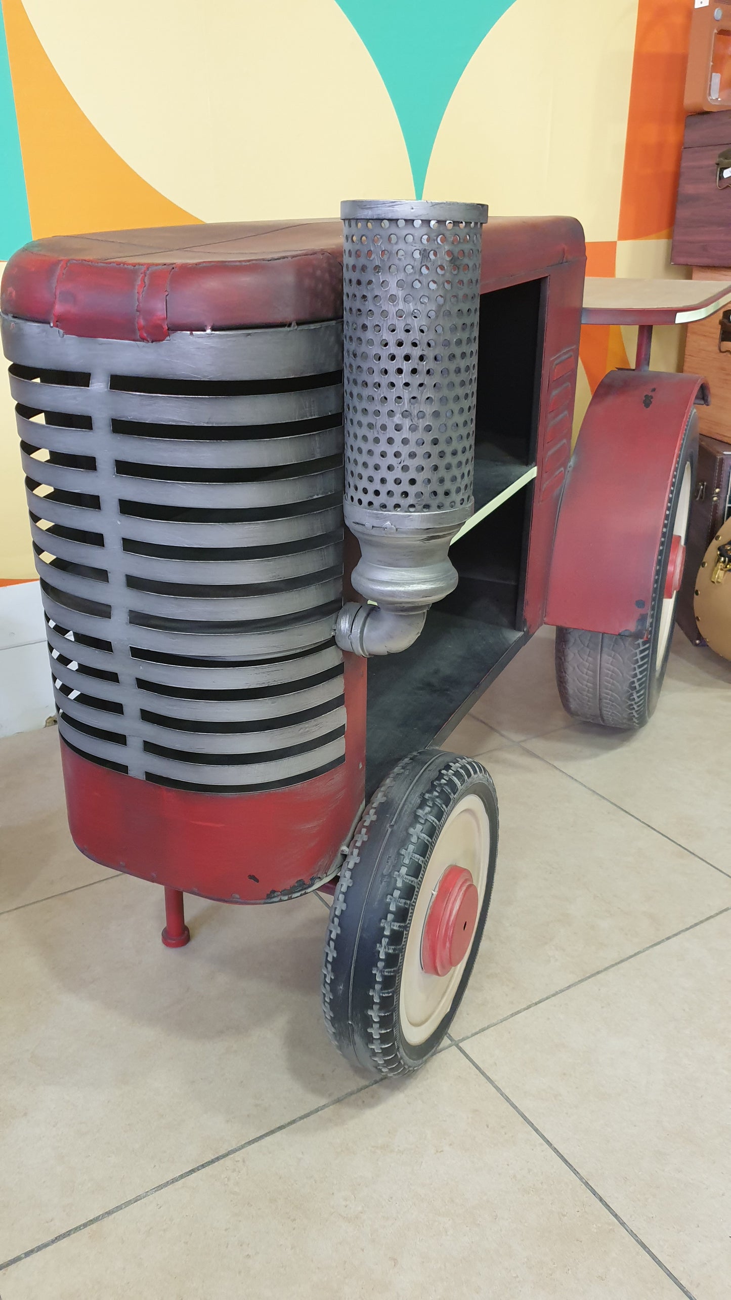 Console tracteur rouge