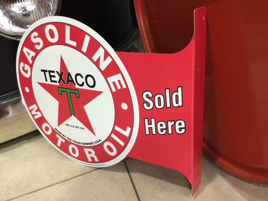 Doppelseitige TEXACO-Werbetafel
