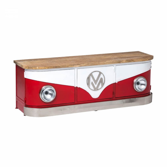 Meuble tv Combi Van avec plateau en bois de manguier